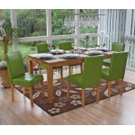 Set 6x sedie Littau ecopelle opaca soggiorno cucina sala da pranzo 56x43x90cm verde piedi chiari