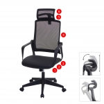 Poltrona sedia ufficio regolabile HWC-J52 ergonomica design moderno ecopelle tessuto nero