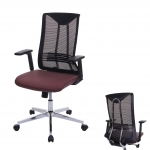 Poltrona sedia ufficio regolabile HWC-J53 ergonomica design moderno ecopelle tessuto bordeaux