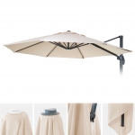 Telo copertura per ombrelloni rotondi decentrati 8 stecche 4m tessuto 220g/m avorio beige