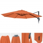 Telo copertura per ombrelloni rotondi decentrati a 8 stecche 3m tessuto 220g/m arancione
