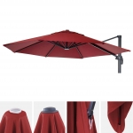 Telo copertura per ombrelloni rotondi decentrati a 8 stecche 3m tessuto 220g/m bordeaux