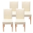 Set 4x sedie Littau ecopelle soggiorno cucina sala da pranzo 43x56x90cm avorio piedi chiari