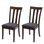 Set 2x sedie cucina sala HWC-G46 legno massello ~ struttura scura cuscino antracite