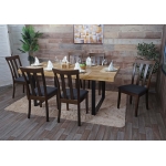 Set 6x sedie cucina sala HWC-G46 legno massello ~ struttura scura cuscino antracite