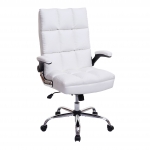 Poltrona sedia ufficio girevole regolabile HWC-J21 ergonomica ecopelle bianco