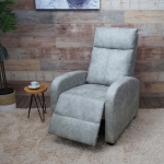 Poltrona relax reclinabile TV HWC-F76 design moderno tessuto vintage grigio chiaro