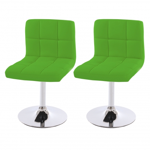 Set 2x sedie lounge girevole elegante imbottita Kavala ecopelle 49x45x80cm verde