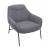 Poltrona sedia lounge HWC-J77 metallo tessuto boucl grigio scuro