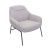Poltrona sedia lounge HWC-J77 metallo tessuto boucl grigio chiaro