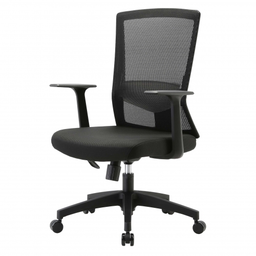 Poltrona sedia ufficio girevole ergonomica HWC-J90 regolabile tessuto traspirante nero