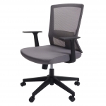 Poltrona sedia ufficio girevole ergonomica HWC-J90 regolabile tessuto traspirante grigio