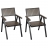 Set 2x sedie da esterno HWC-J95 alluminio aspetto legno nero grigio