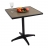 Tavolino quadrato esterno bar HWC-J95 alluminio aspetto legno 74x70x70cm nero grigio