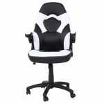 Poltrona sedia da ufficio ergonomica regolabile girevole HWC-K13 ecopelle nero bianco