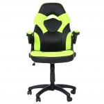 Poltrona sedia da ufficio ergonomica regolabile girevole HWC-K13 ecopelle nero verde