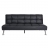 Divano letto sof reclinabile HWC-K21 molle nosag legno ferro ecopelle nero