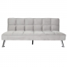 Divano letto sof reclinabile HWC-K21 molle nosag legno ferro velluto grigio