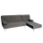 Divano letto angolare con penisola sof reclinabile HWC-K22 legno tessuto grigio scuro e nero