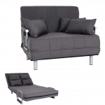 Divano letto sof 2 posti reclinabile HWC-K29 tessuto grigio scuro
