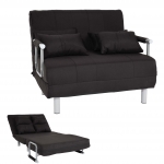 Divano letto sof 2 posti reclinabile HWC-K29 tessuto nero