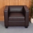 Poltrona sofa lounge moderno elegante serie Lille M65 75x86x70cm ecopelle marrone
