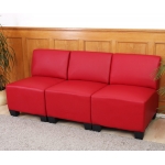 Sistema modulare Lione N71 salotto ecopelle divano 3 posti senza braccioli rosso