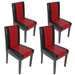 Set 4x sedie Littau ecopelle soggiorno cucina sala da pranzo 43x56x90cm nero e rosso