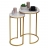 Set 2x tavolini eleganti da salotto HWC-K46 effetto marmo bianco oro