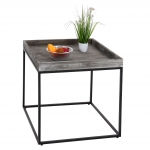 Tavolino portavasi decorativo da interno HWC-K71 legno 60x60x60cm grigio scuro