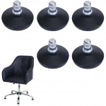 Set 5x piedini supporti fissi per sedie da ufficio HWC-K73 plastica metallo  11mm nero