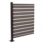 Pannello supplementare recinzione frangivista bidoni box rifiuti HWC-K57 alluminio aspetto legno 130x100x6cm grigio