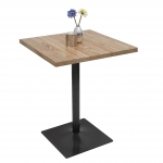Tavolino bistro design industriale HWC-H10 acciaio verniciato legno di olmo naturale