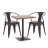 Set tavolo bistro e 2x sedie design industriale HWC-H10d tavolo naturale ecopelle marrone