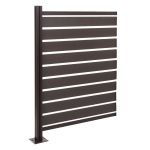 Pannello supplementare recinzione frangivista bidoni box rifiuti HWC-K57 alluminio aspetto legno 130x100x6cm antracite