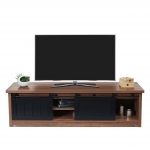Mobile porta TV portatelevisore tavolino industriale HWC-K75 43x150x40cm marrone