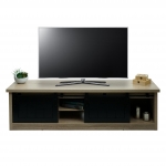 Mobile porta TV portatelevisore tavolino industriale HWC-K75 43x150x40cm legno naturale chiaro