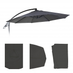 Telo copertura per ombrelloni rotondi decentrati HWC-D14 3m tessuto 180g/m antracite