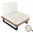 Poltrona sedia da esterno giardino elegante HWC-H54 legno acacia alluminio marrone chiaro con cuscini avorio bianco