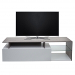 Mobile da salotto porta TV design moderno HWC-L35 47x170x40cm colore grigio e bianco