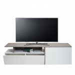 Mobile da salotto porta TV design moderno HWC-L34 45x161x40cm colore grigio e bianco