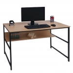 Scrivania tavolo tavolino ufficio HWC-K80 metallo MDF melaminico 120x60cm legno chiaro