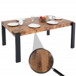 Tavolo sala da pranzo cucina HWC-L53 76x140x80cm ferro verniciato MDF effetto legno
