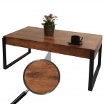 Tavolino tavolo da divano salotto HWC-L53 43x110x64cm ferro verniciato MDF effetto legno