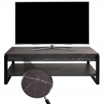 Porta TV Lowboard da salotto HWC-L53 42x120x44cm ferro verniciato MDF effetto marmo