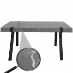 Tavolo sala da pranzo cucina HWC-L54 75x150x90cm ferro verniciato MDF effetto marmo grigio
