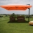 Ombrellone parasole decentrato HWC-A96 3,5x3,5m alluminio con volante arancio girevole senza base