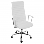Poltrona sedia ufficio girevole regolabile Cagliari ergonomica design moderno ecopelle bianco