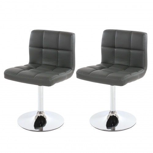 Set 2x sedie lounge girevole elegante imbottita Kavala ecopelle 49x45x80cm grigio