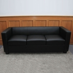 Serie Lille M65 divano sofa 3 posti 75x191x70cm ecopelle nero